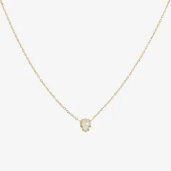 18k & teardrop-shaped grey diamond gem pendant, .58ct