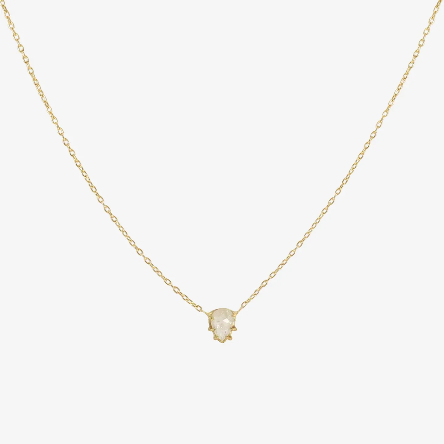 18k & teardrop-shaped grey diamond gem pendant, .58ct