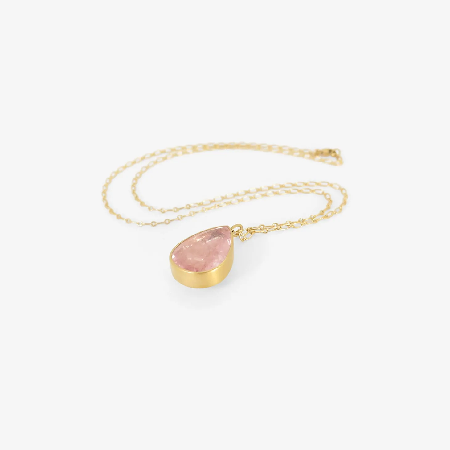 18k & teardrop-shaped morganite pendant, 11.92ct