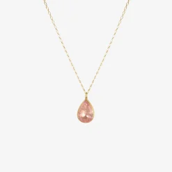 18k & teardrop-shaped morganite pendant, 11.92ct
