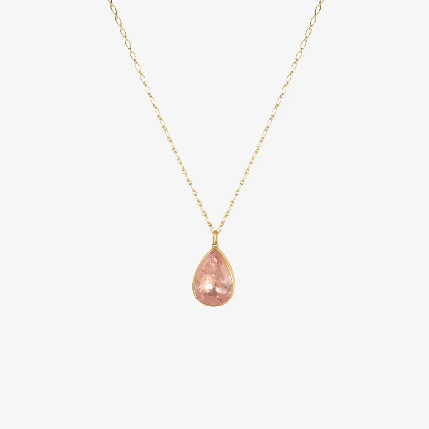 18k & teardrop-shaped morganite pendant, 11.92ct