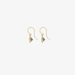 18k & tiny cushion-shaped iolite drop earrings, 4.79ct