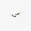 18k & tiny elongated oval london blue topaz earrings, 4.82ct