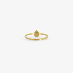 18k & tiny pear-shaped dark blue sapphire ring, .33ct