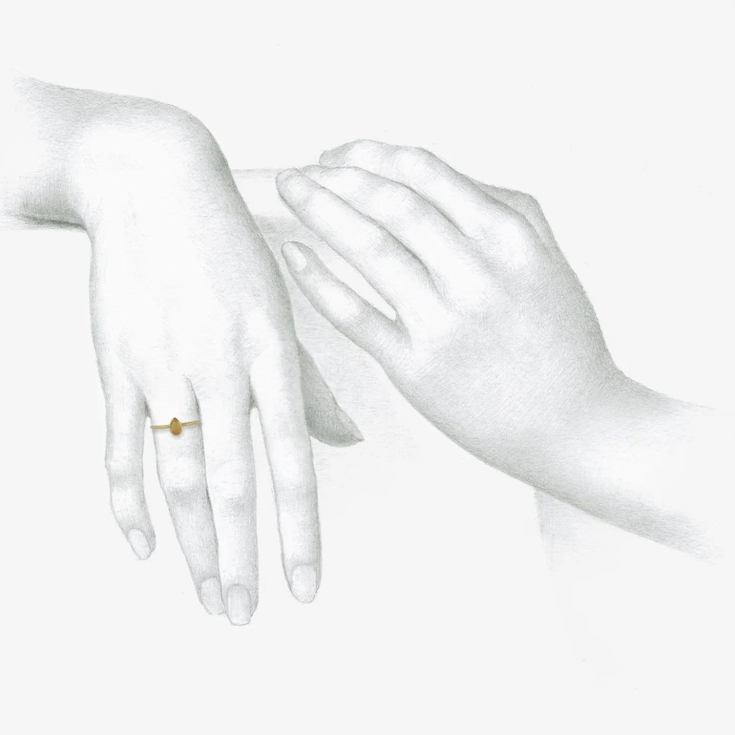 18k & tiny pear-shaped yellow sapphire ring