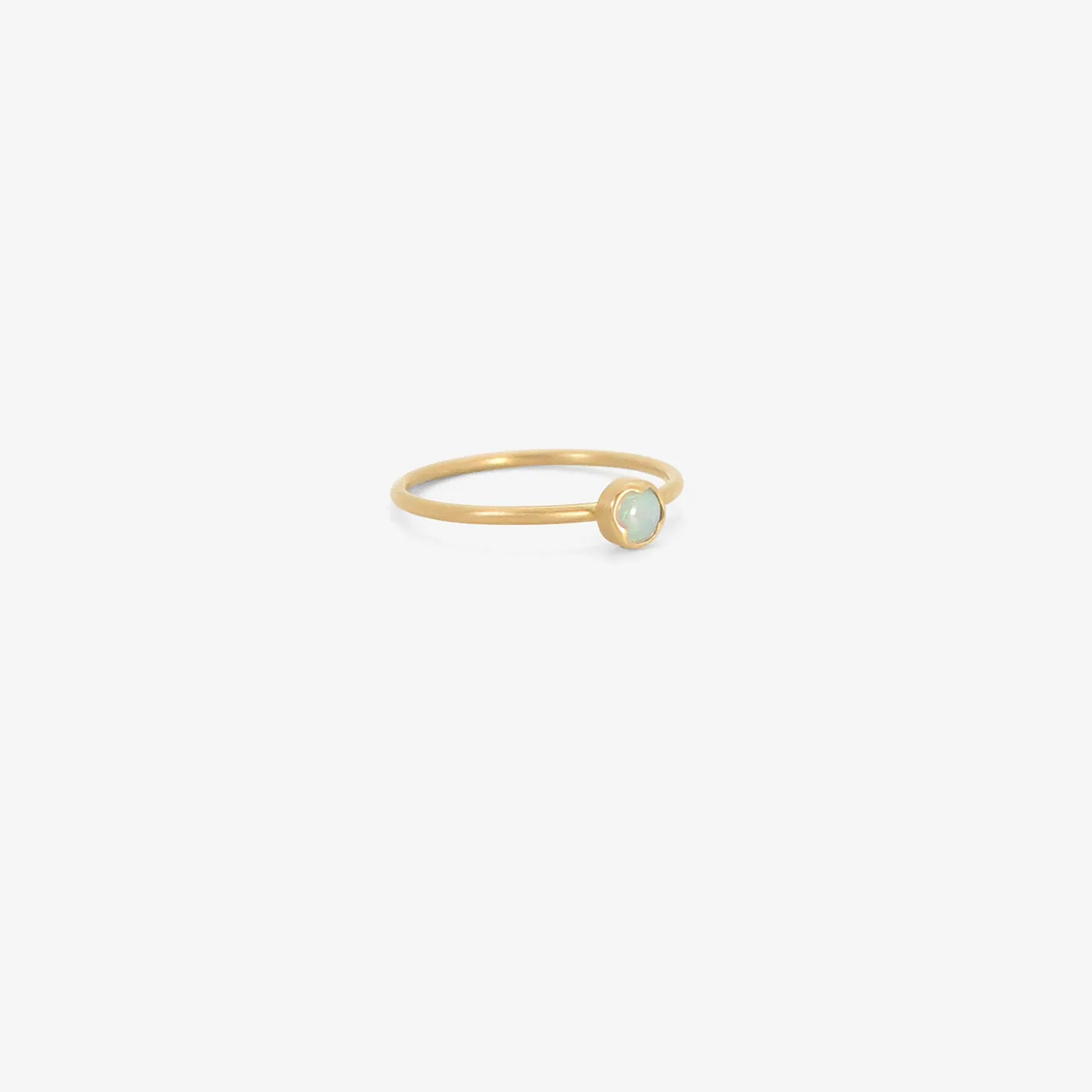 18k & tiny round australian opal ring