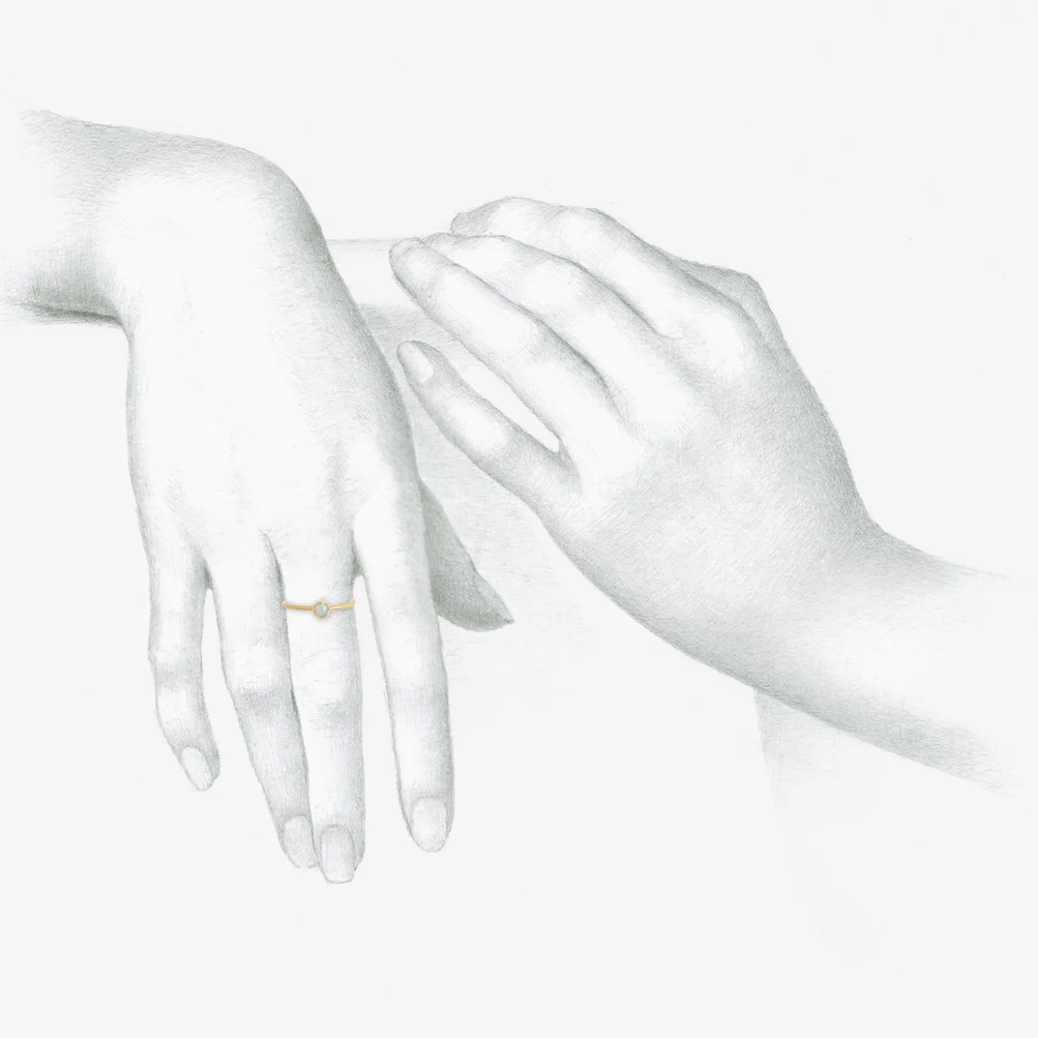18k & tiny round australian opal ring