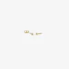 18k & tiny square diamond studs, .06ct