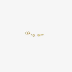 18k & tiny square diamond studs, .06ct