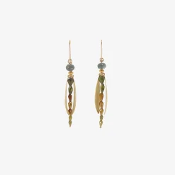 18k & tourmaline large damselfly earrings with dangling wings
