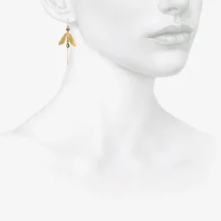 18k & tourmaline small damselfly earrings with tails