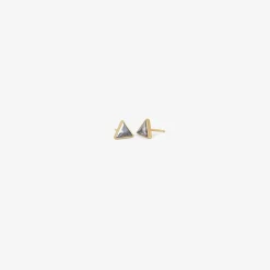 18k & triangular blue sapphire studs, 1.03ct