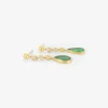 22k & triple diamond chime earrings with emeralds