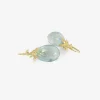 18k & tumbled clear blue aquamarine eggplant earrings with diamond briolettes