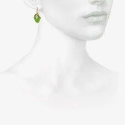 18k & tumbled peridot eggplant earrings