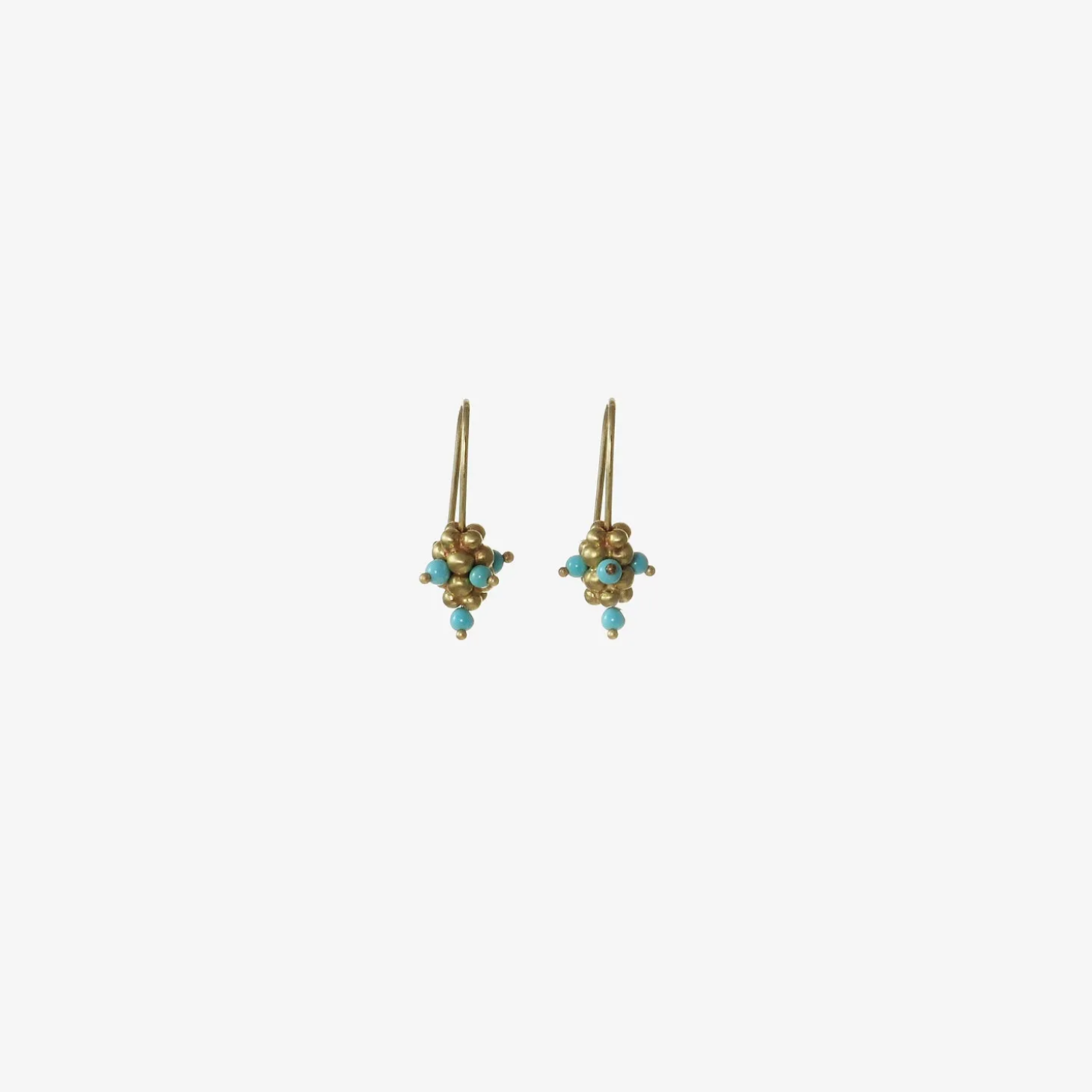 14k & turquoise small raspberry earrings