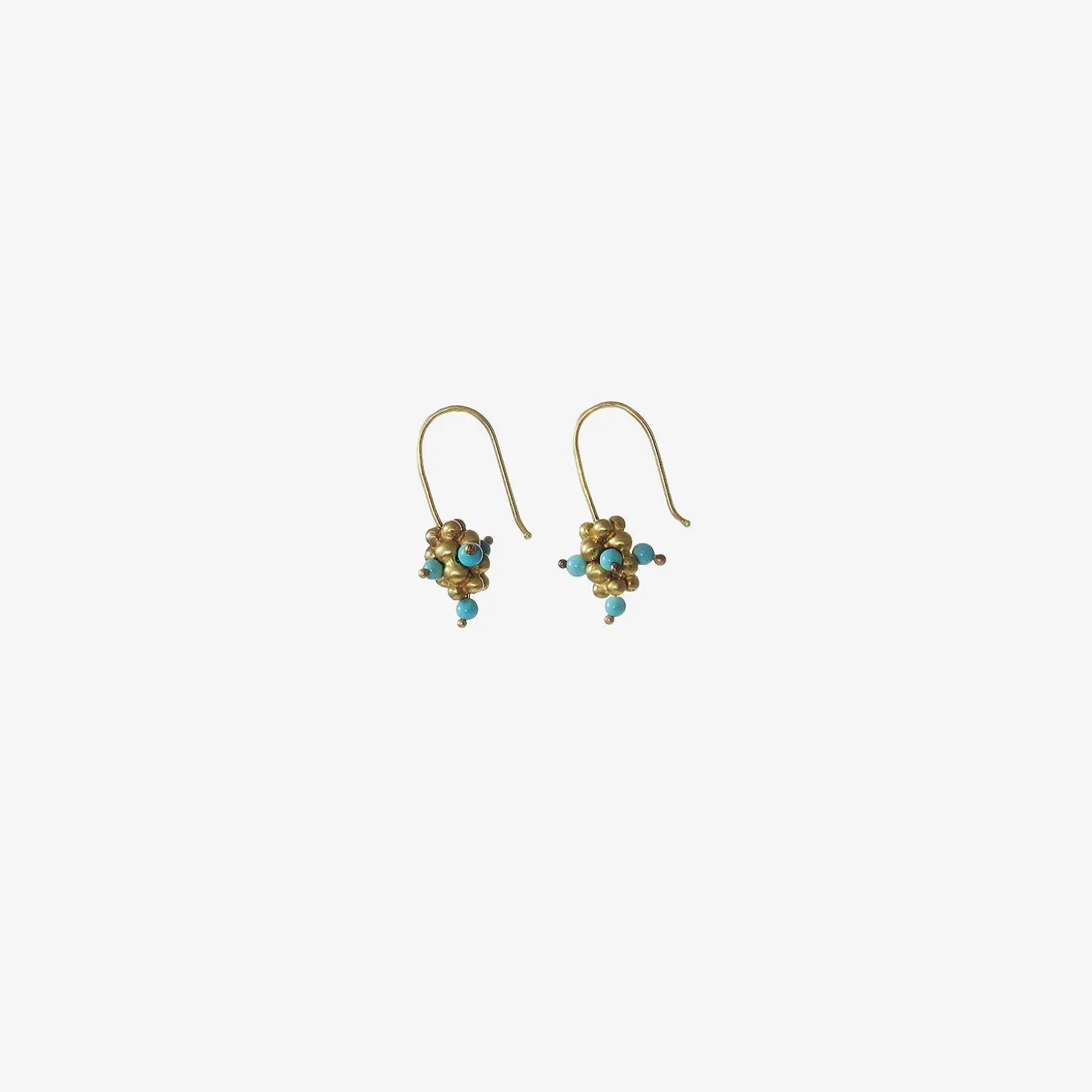 14k & turquoise small raspberry earrings