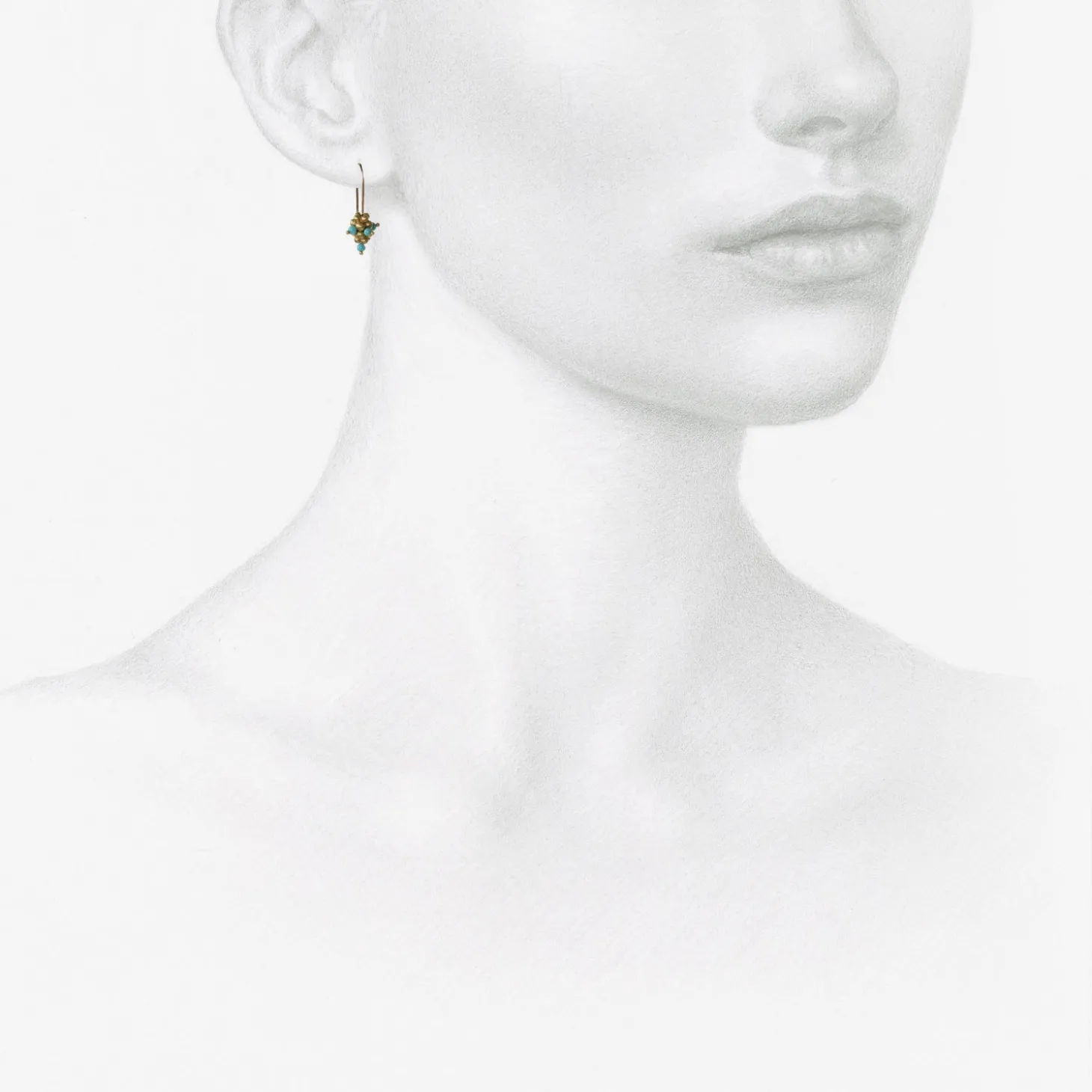 14k & turquoise small raspberry earrings