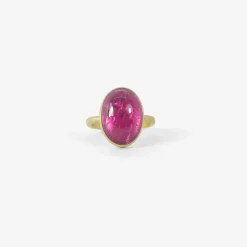 18k & vibrant pink tourmaline ring, 7.23ct