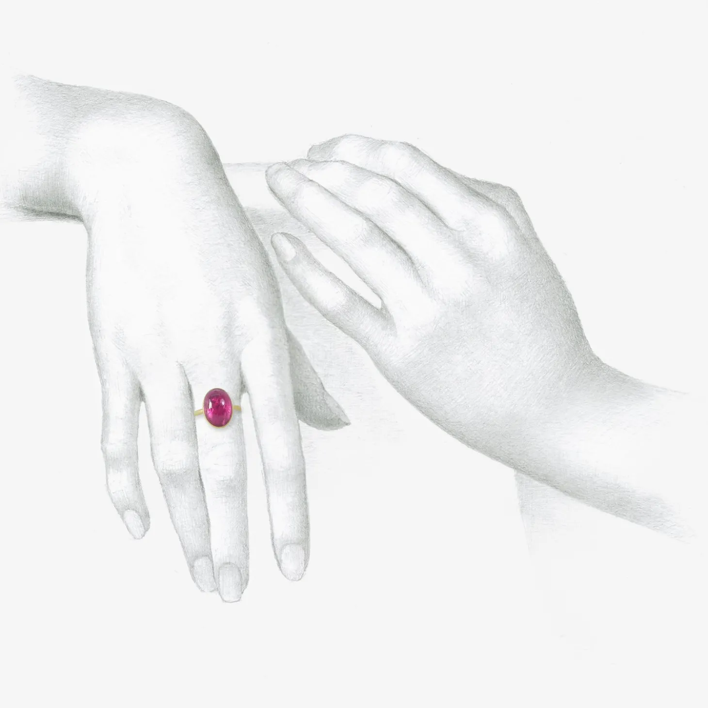 18k & vibrant pink tourmaline ring, 7.23ct