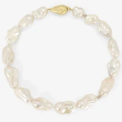 14k & white baroque freshwater pearl bunny necklace