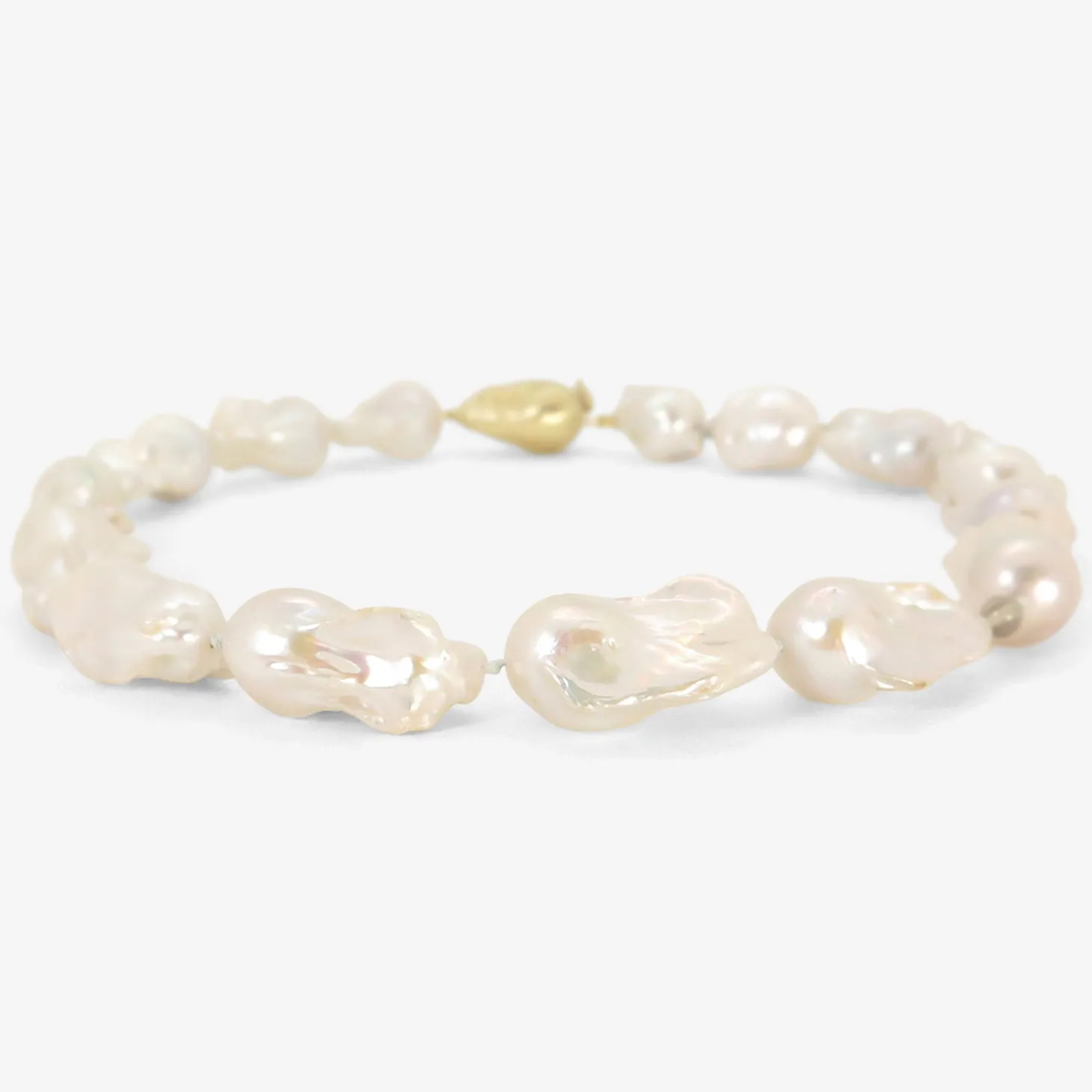 14k & white baroque freshwater pearl bunny necklace