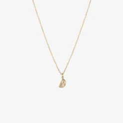 18k & white diamond crescent moon pendant, .98cts