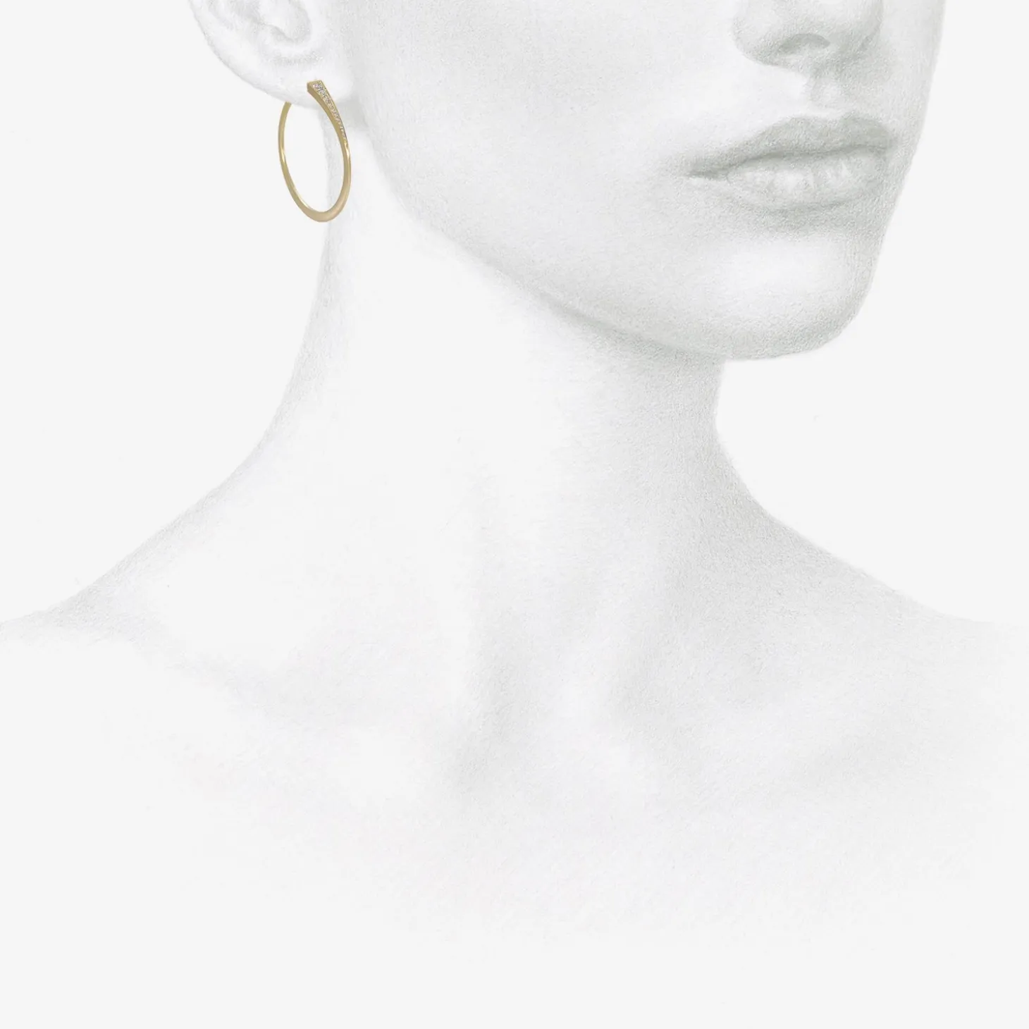 14k & white diamond deluxe wedge hoops on posts, .31ct