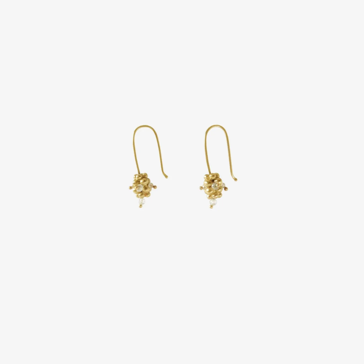 14k & white diamond small raspberry earrings