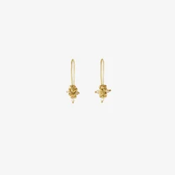 14k & white diamond small raspberry earrings