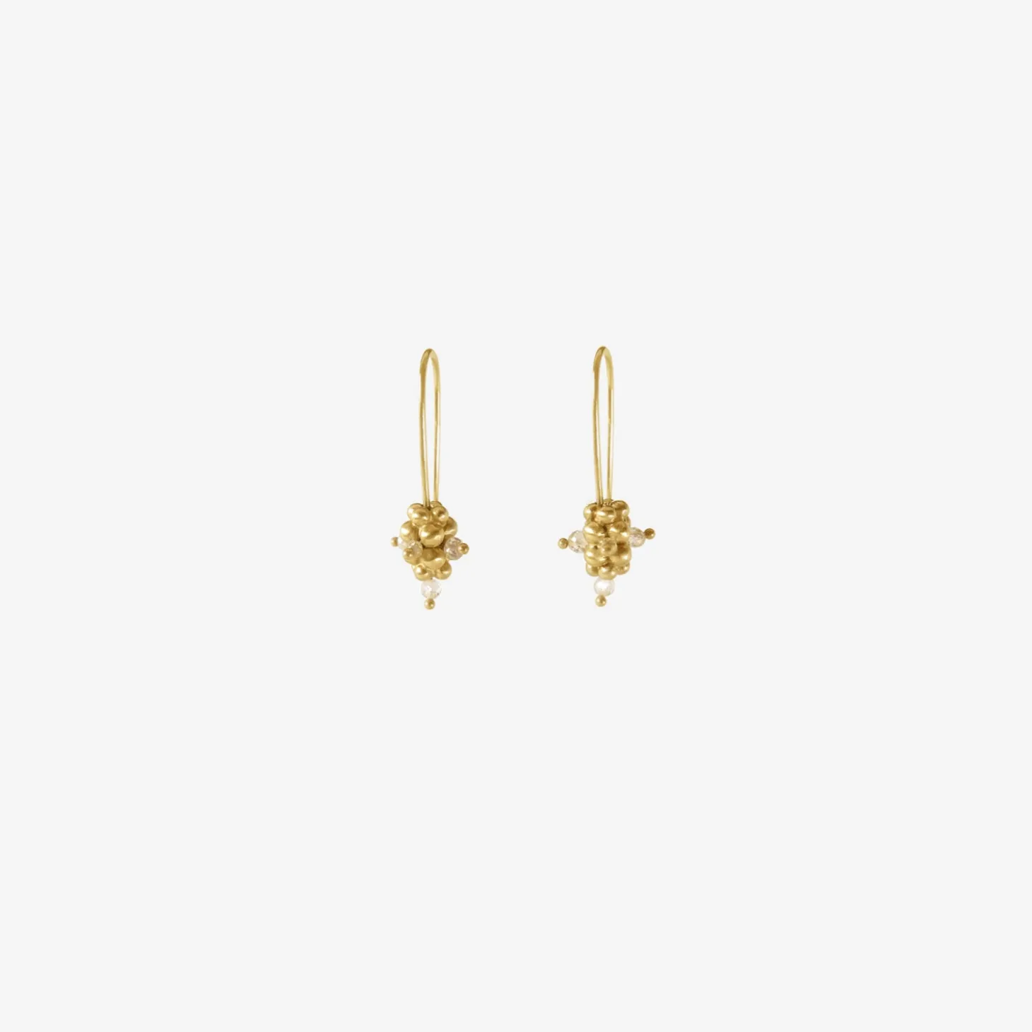 14k & white diamond small raspberry earrings