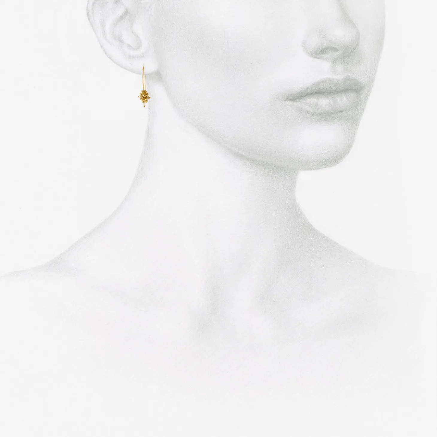 14k & white diamond small raspberry earrings