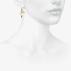 10k & white pearl bug cluster earrings