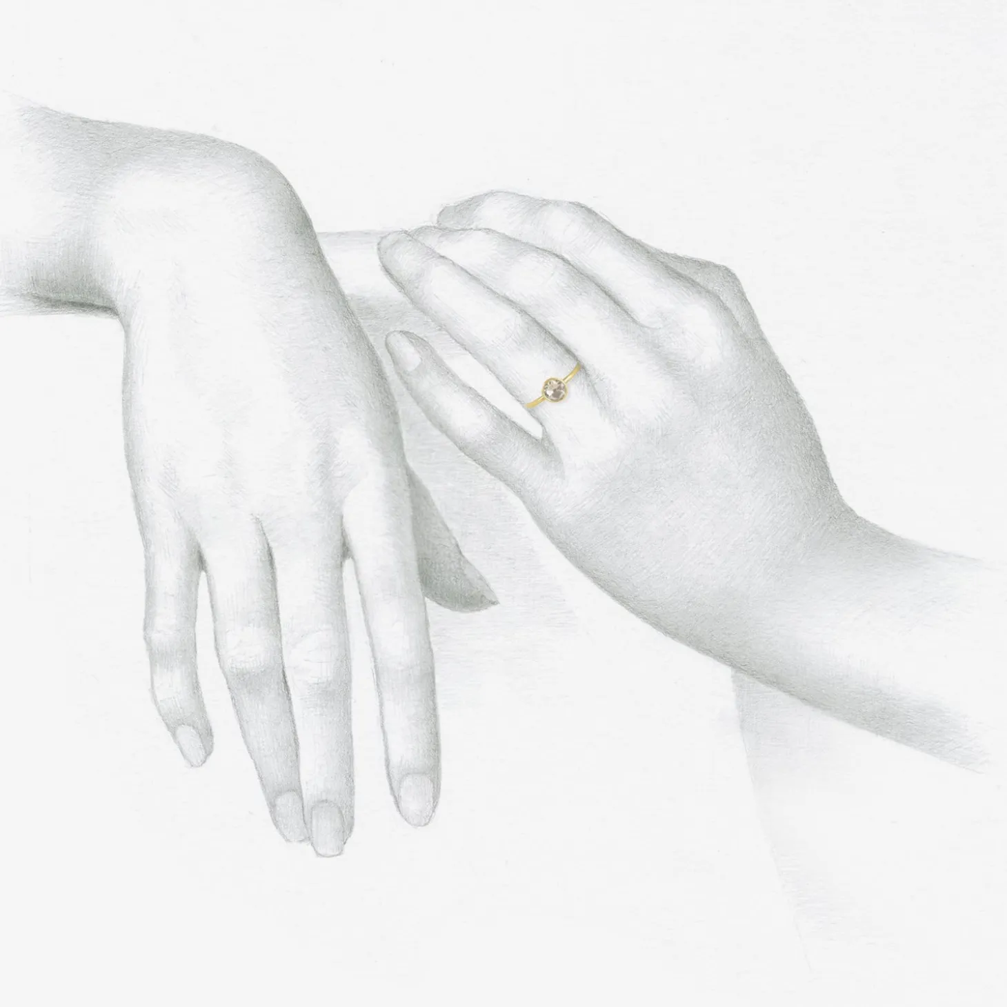 18k & white rose cut diamond ring, .5ct
