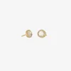 18k & white sapphire sequin studs, 1.96ct