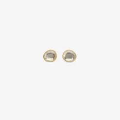 18k & white sapphire sequin studs, 1.96ct