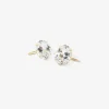 18k & white topaz east/west oval drop earrings