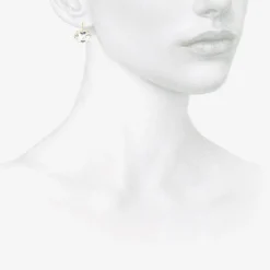 18k & white topaz east/west oval drop earrings