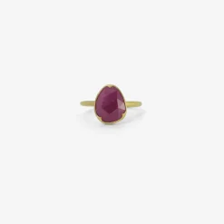 18k & wonky pear-shaped rose-cut ruby ring, 1.94ct