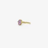 18k & wonky pink sapphire ring with two scallops, .74ct