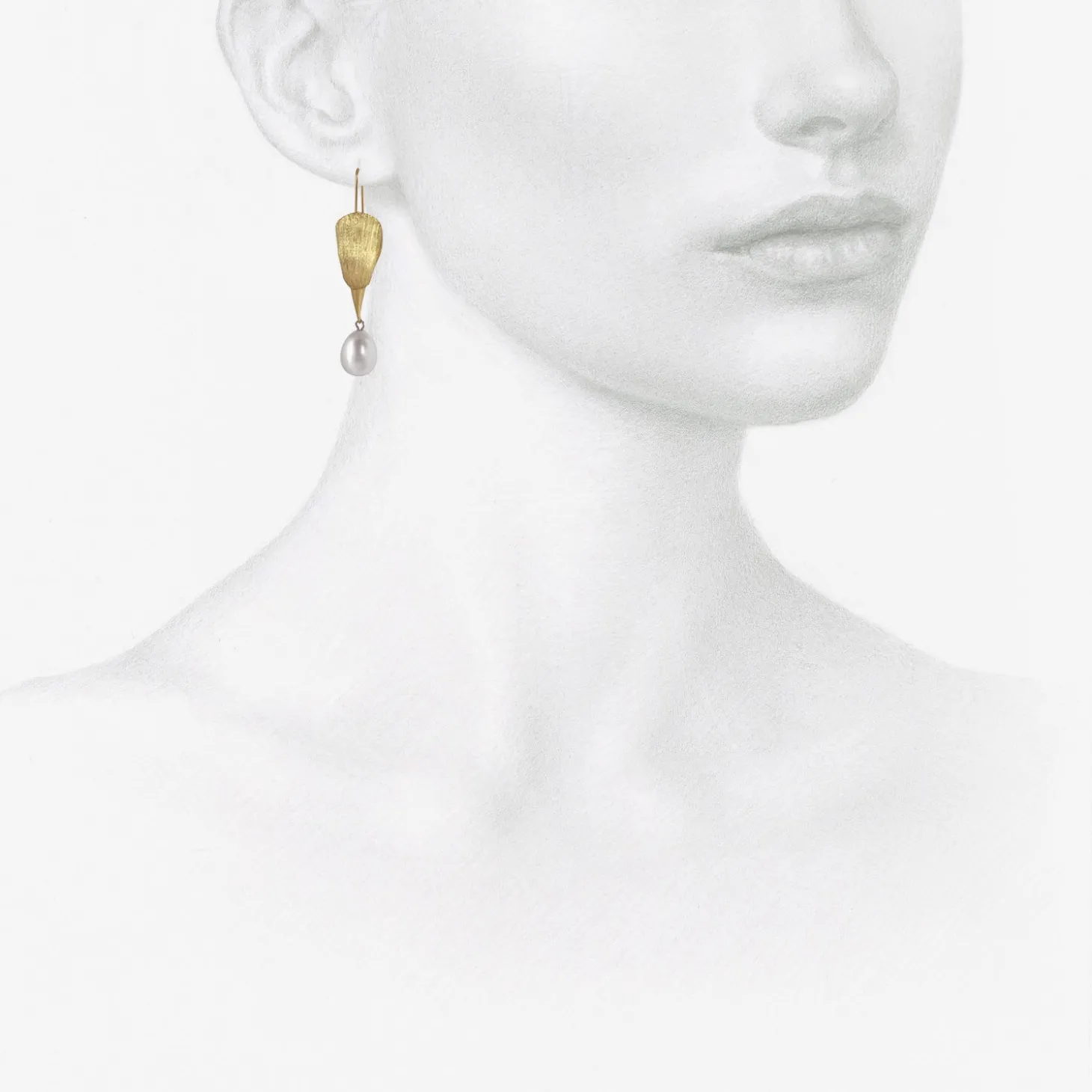 18k bird head earrings with pearl eggs