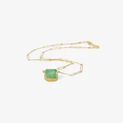 18k bright clear rectangular colombian emerald echo necklace, 6.36ct