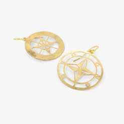 18k compass earrings