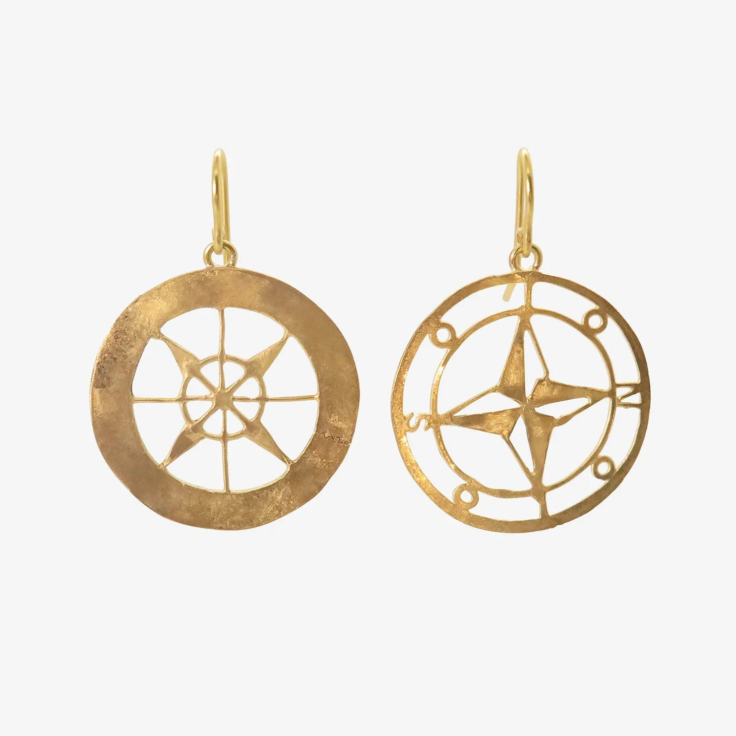 18k compass earrings