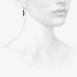 14k composition earrings with tourmaline & garnet