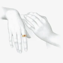 18k double ring with pink sapphire & diamond