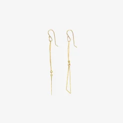 22k double triangle earrings