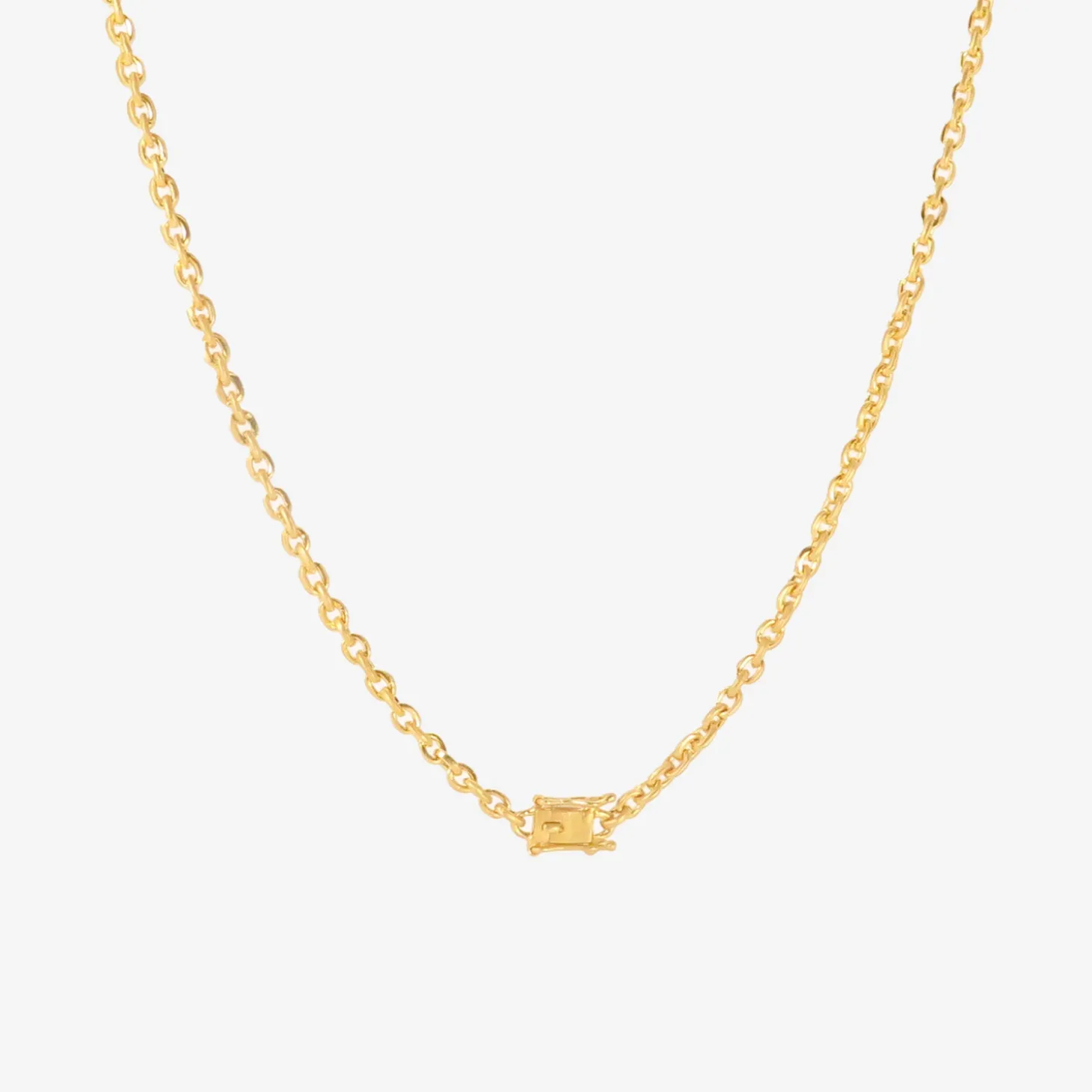18k fairy chain with pear-shaped pink sapphire & two pear-shaped antique diamonds