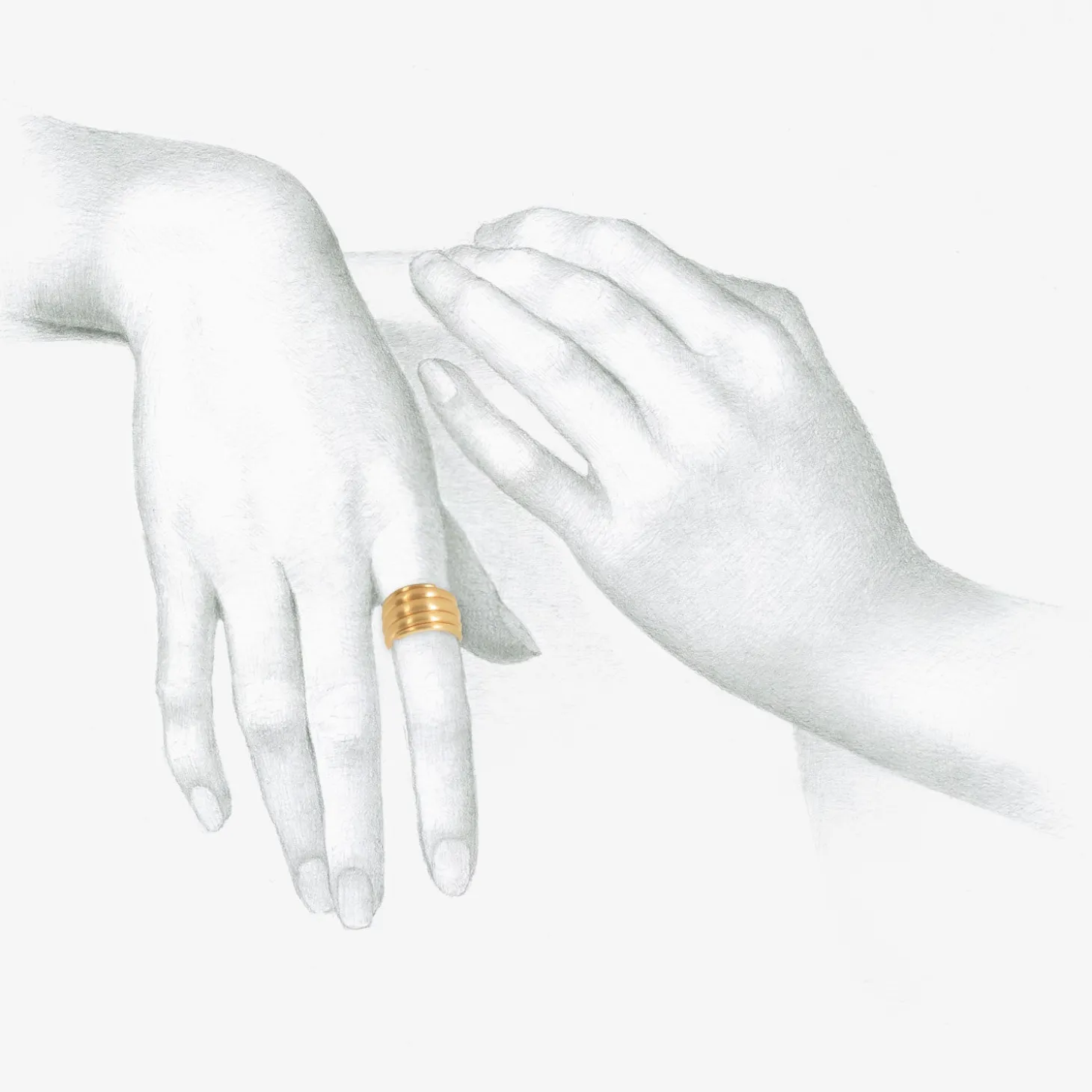 14k five wrap spiral ring