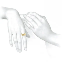 14k french lace ring with diamonds, .12ct